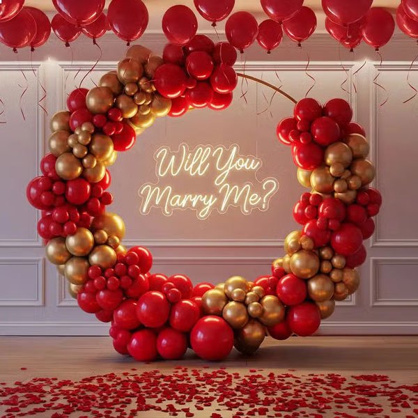 Proposal balloon decoration in New Town, Kolkata